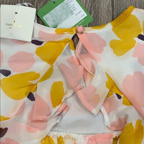 NWT Kate Spade Daub Floral Ruffle Dress - Picture 8 of 8